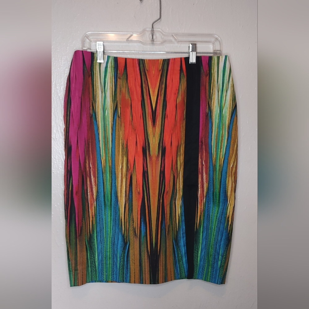 Multi Color Women's Size‎ 10 Lined Pencil Skirt W Side Slit